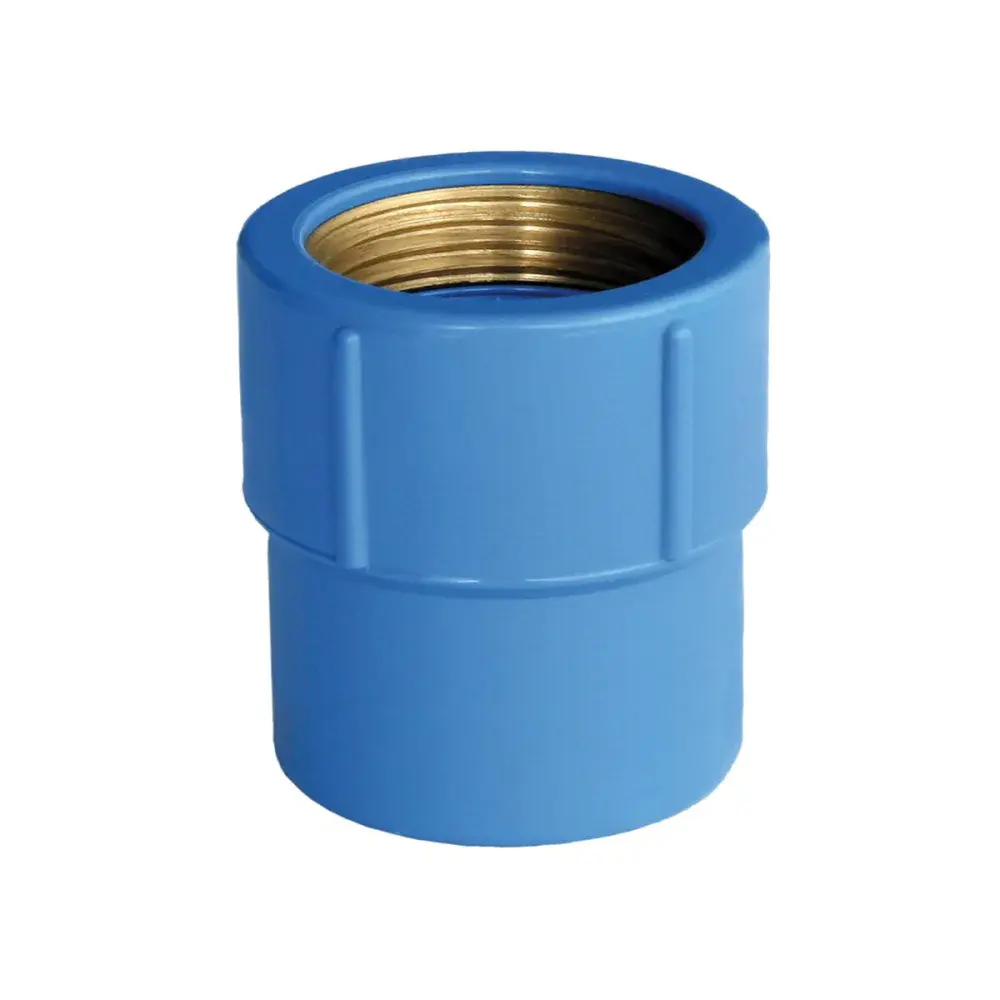 Luva bucha latão Plastilit azul lr 25MMX3/4 — fotografia de referência