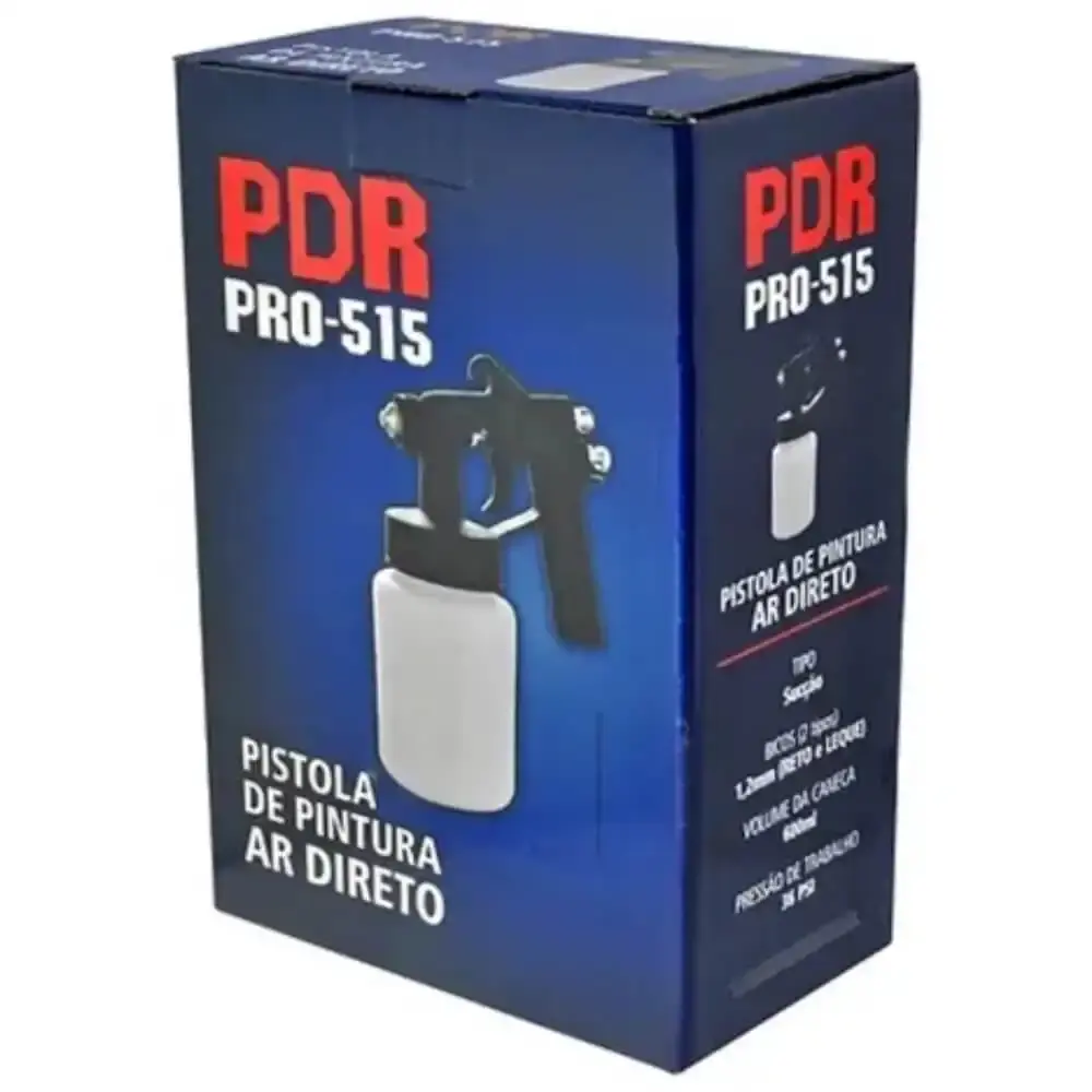 Pistola de pintura ar direto com copo 600ML PRO-515 PDR by Ldr2 — fotografia 4