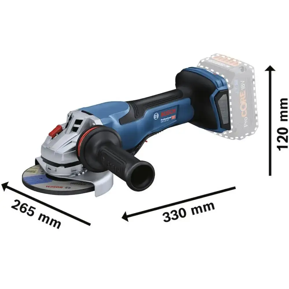 Esmerilhadeira angular 4.1/2 POL sem bateria e sem carregador GWS 18V-15C Bosch — fotografia 5
