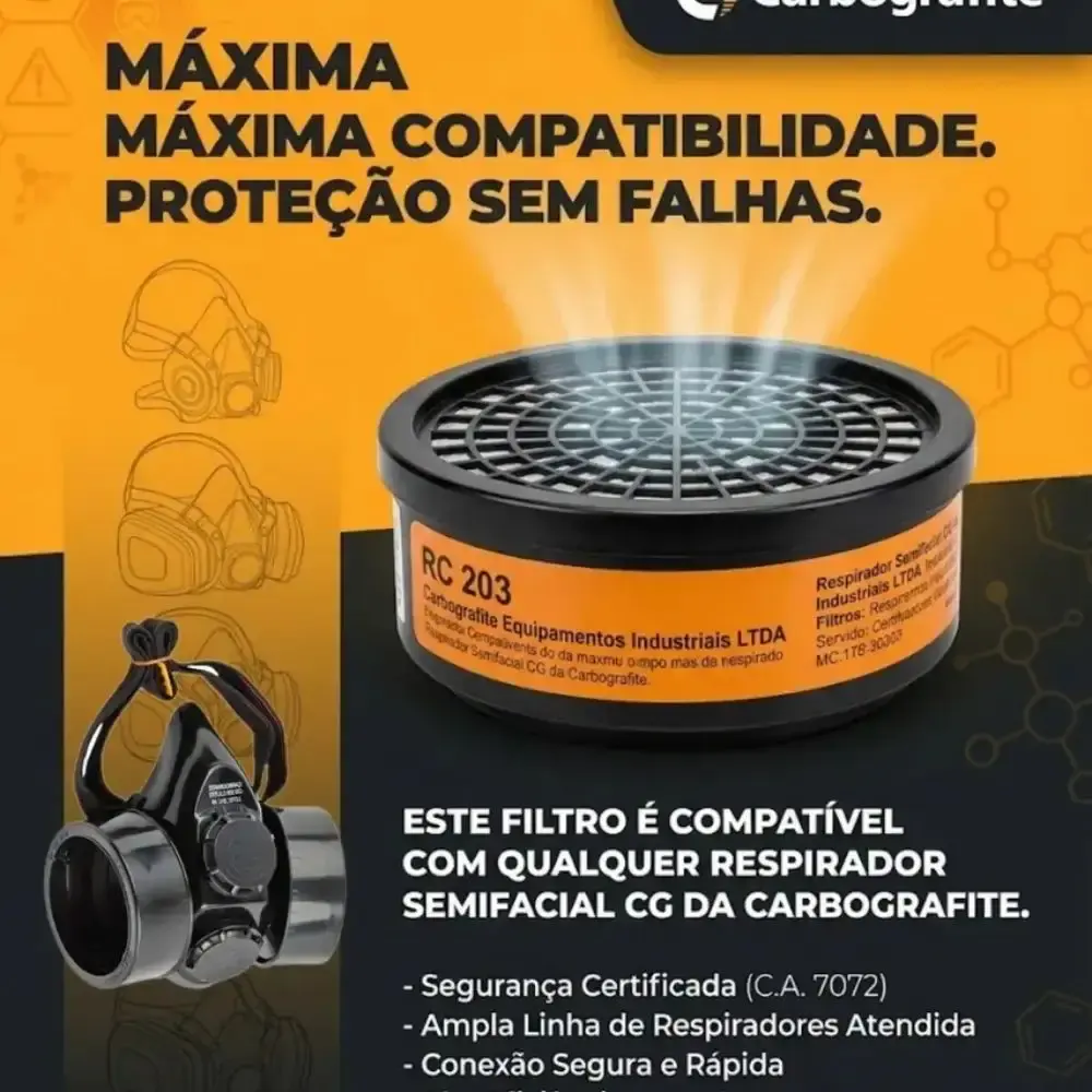 Kit com 6 cartuchos para máscara de gás Carbografite — fotografia 6