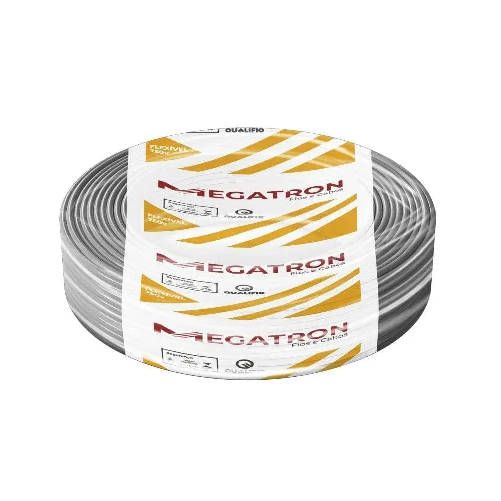 Cabinho flexível 1,5MM 750V 100M cinza Megatron