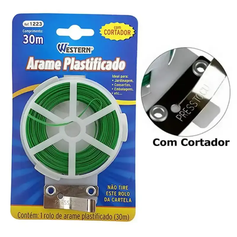 Arame plastificado 30 metros com cortador 1223 Western