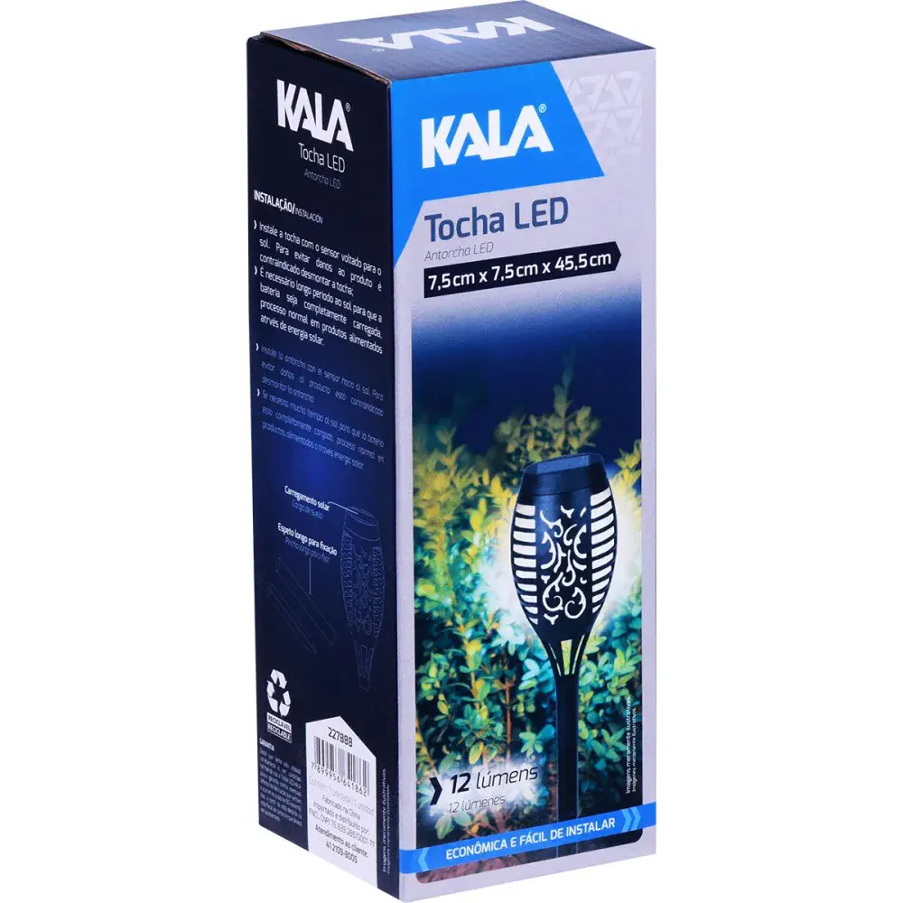 Luminária tocha solar de led 12LM 1800MAH Kala — fotografia 5