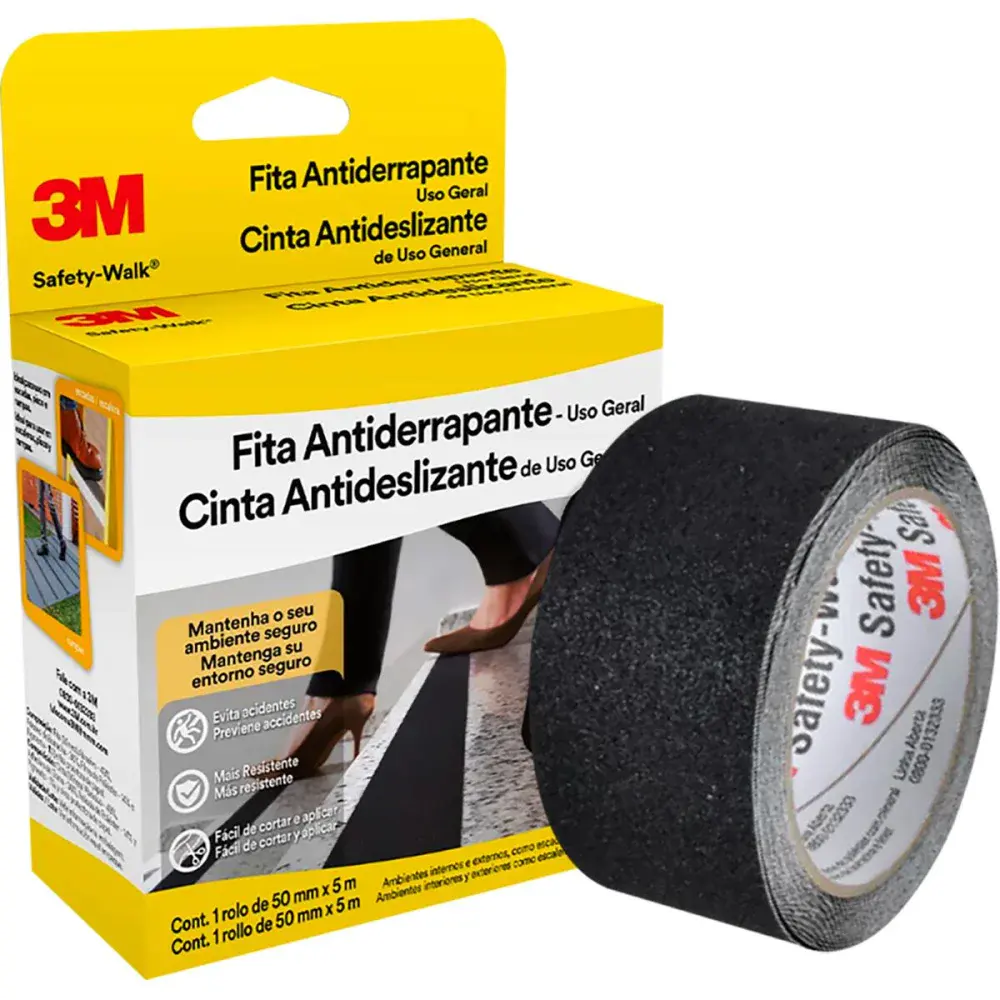 Fita antiderrapante safety walk preta 50MM 5M 3M