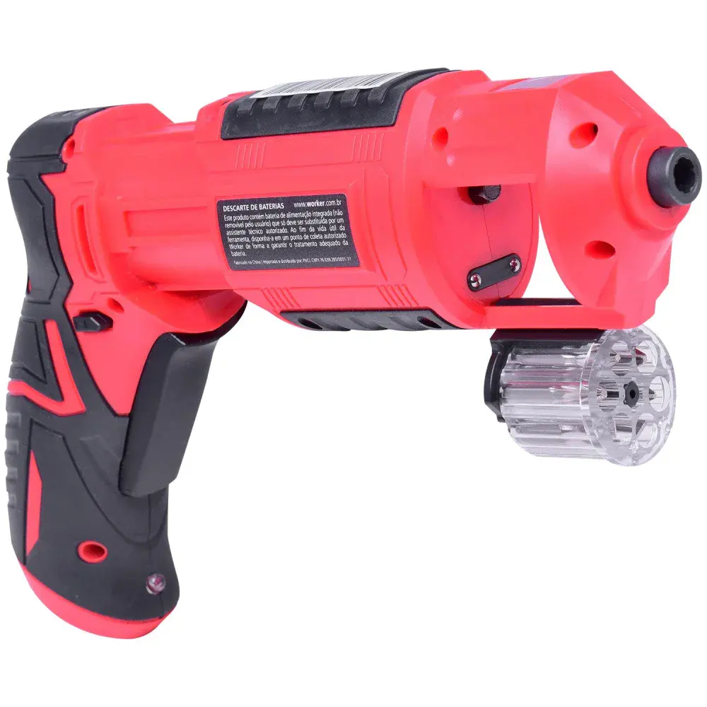 Parafusadeira a bateria pbw 017 com 17 peç 3,6V bivolt Worker — fotografia 3