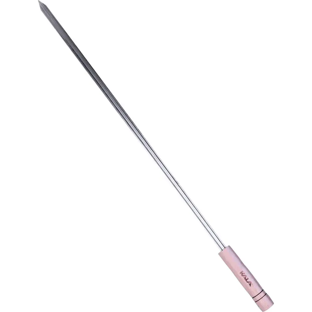 Espeto simples em aço inox com cabo de madeira 75CM Kala — fotografia de referência