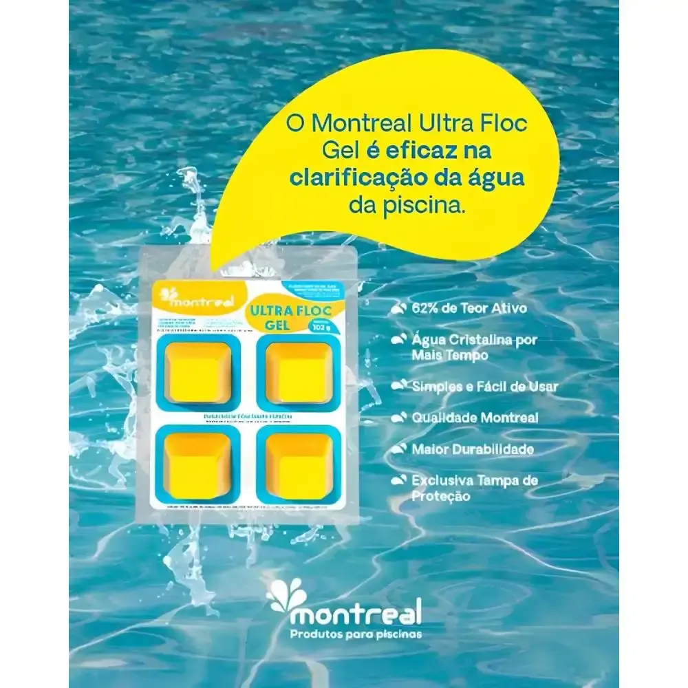 Cloro granulado piscinas 10KG cloro algicida 1L com clarificante em gel 4 pastilhas Montreal — fotografia 5