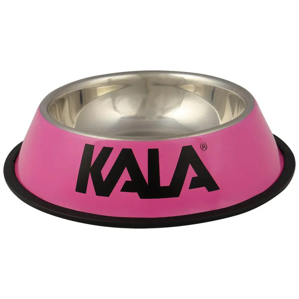 Tigela para pets em aço inox rosa 22CM Kala — fotografia de referência