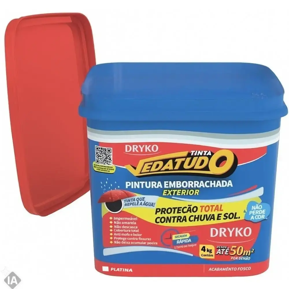 Tinta emborrachada platina 4 KG vedatudo Dryko — fotografia 2