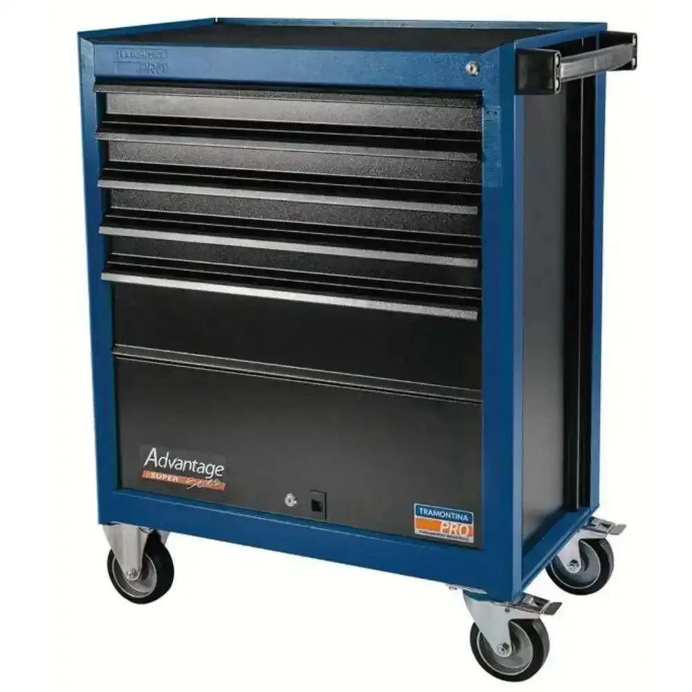 Carrinho para Ferramentas 100 x 84 x 46 CM 5 Gavetas com 136 Peças TRAMONTINA