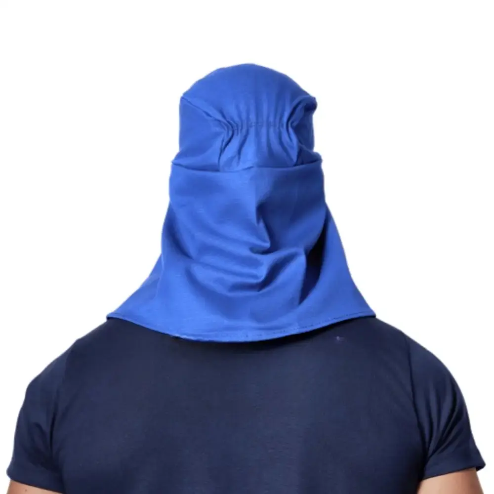 Touca soldador brim azul com elástico e velcro CA 49731 10 unidades Evald — fotografia 4