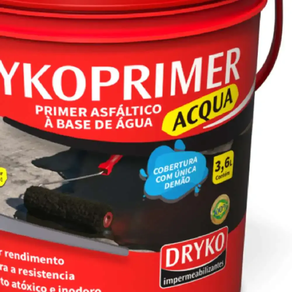 Primer asfáltico 3,6 litros à base de água drycoprimer acqua prikolgal Dryko — fotografia 4