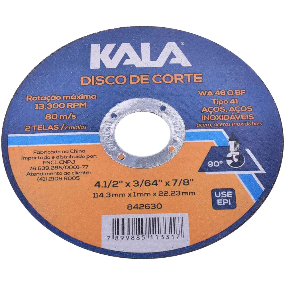 Disco de corte para aço inox 4.1/2 fininho 1MM Kala — fotografia 7