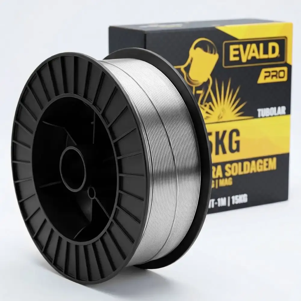 Arame para solda MIG 1.6 MM tubolar E71T-1M rolo com 15 KG Evald