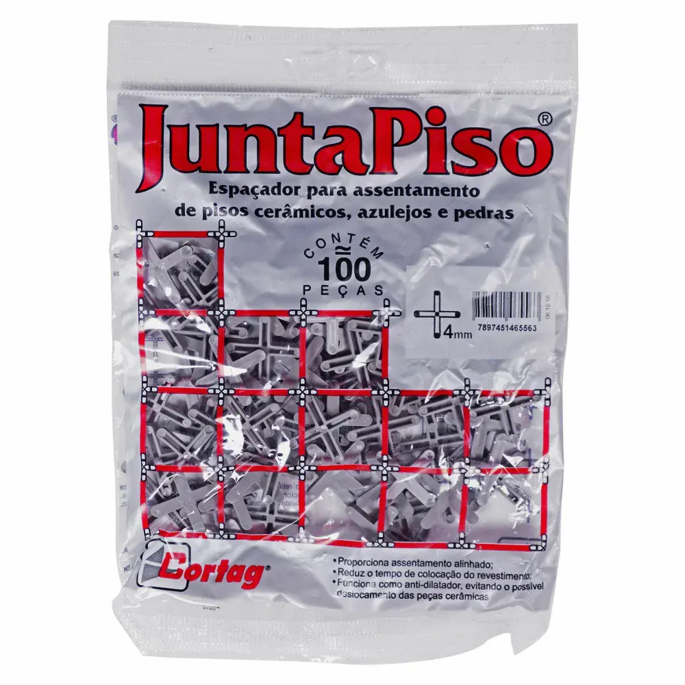 Espaçador de junta de piso 4MM 100 peç cinza Cortag