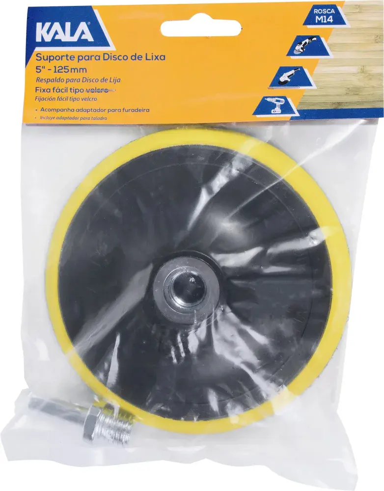 Suporte para disco lixa M14 velcro 5”-125MM Kala — fotografia 8