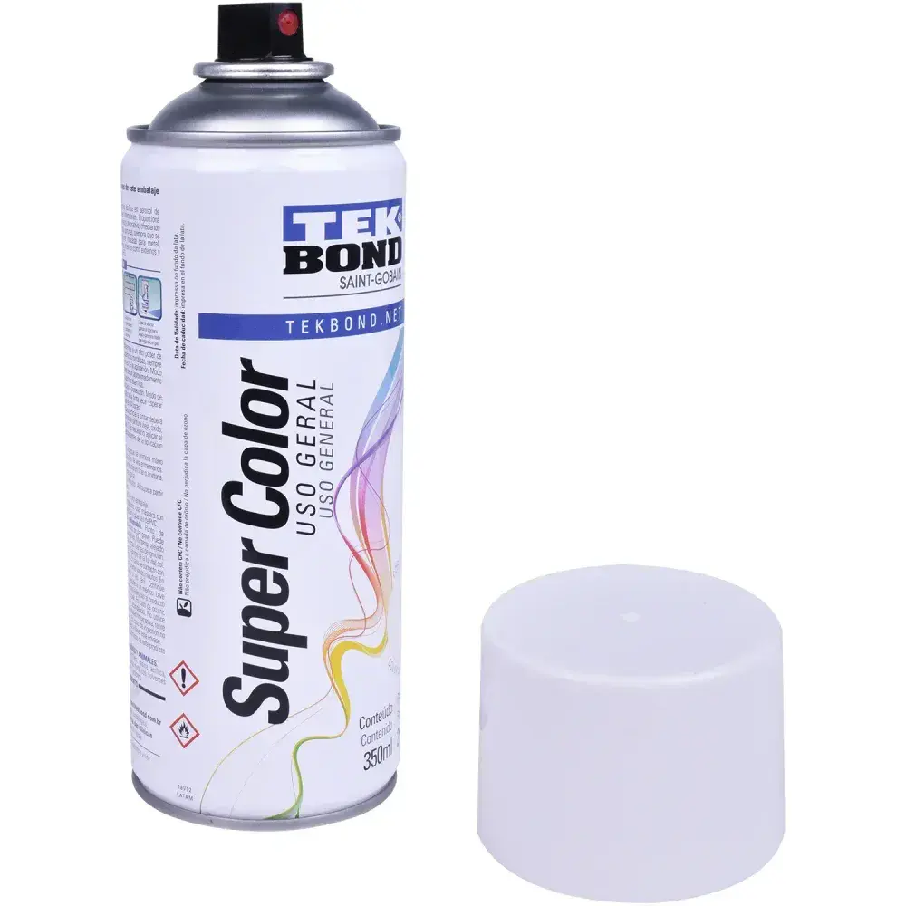 Tinta spray uso geral branco fosco 350ML Tekbond — fotografia 8