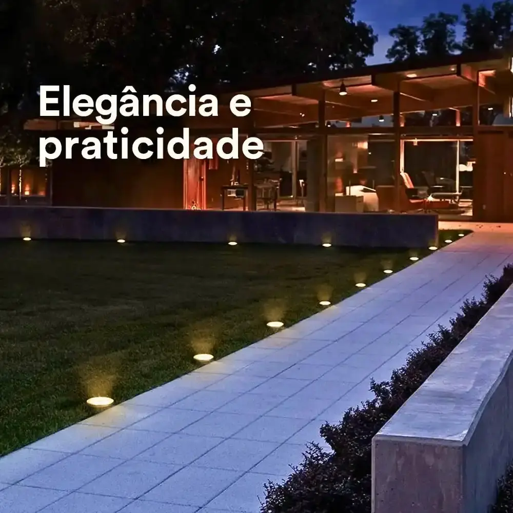 Luminária solar spot de chão 12 leds prova d`agua kit 10 peças casa LYS — fotografia 7