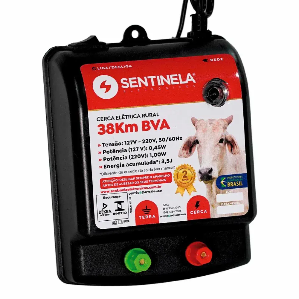 Eletrificador de cerca modelo 38K biv automático Sentinela