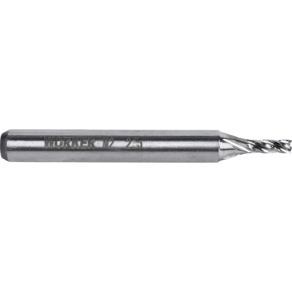 Fresa de topo reto aço rápido 2,5MM haste 6MM Worker