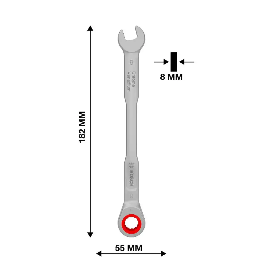 Chave catraca combinada 8MM bosch Bosch Ferramentas Manuais — fotografia 4