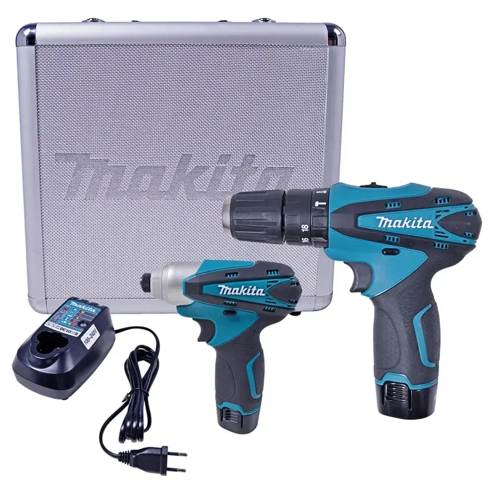 Kit furadeira parafusadeira e parafusadeira a bateria Makita — fotografia 6