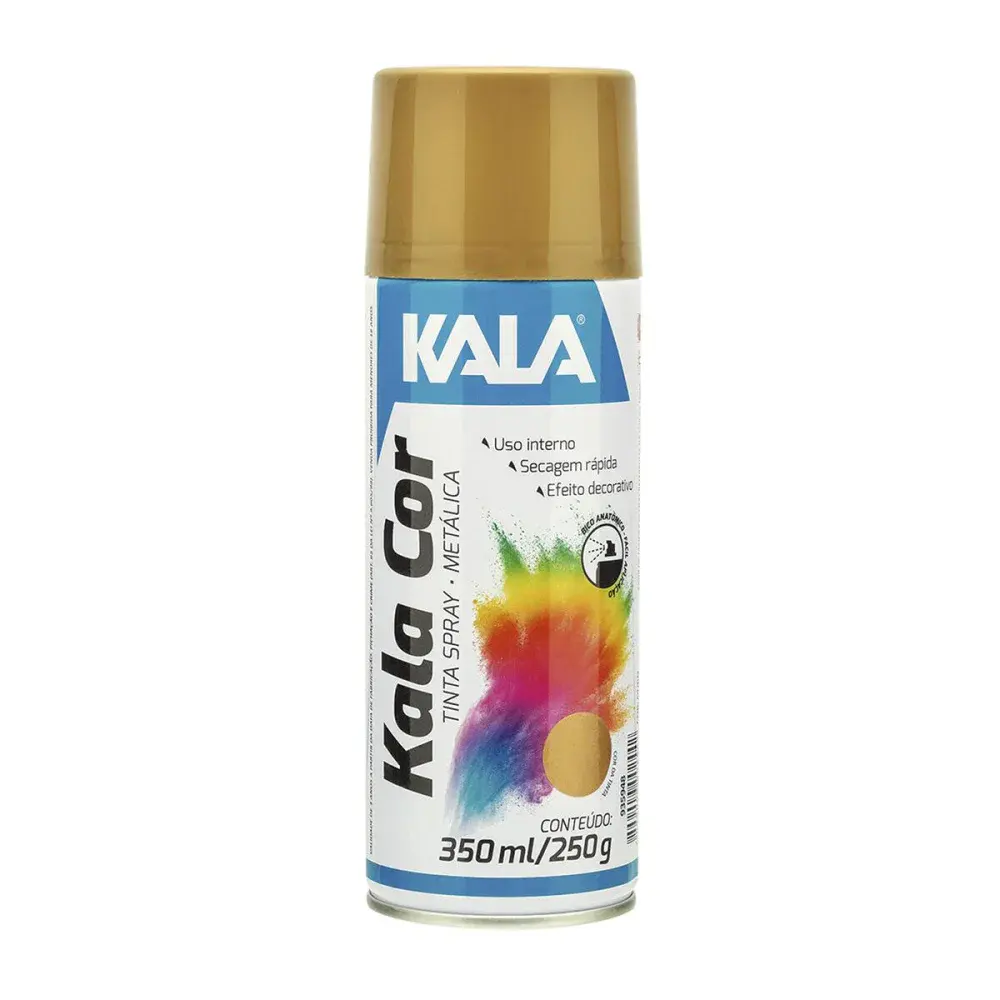 Tinta spray metálico Kala ouro 350ML — fotografia de referência