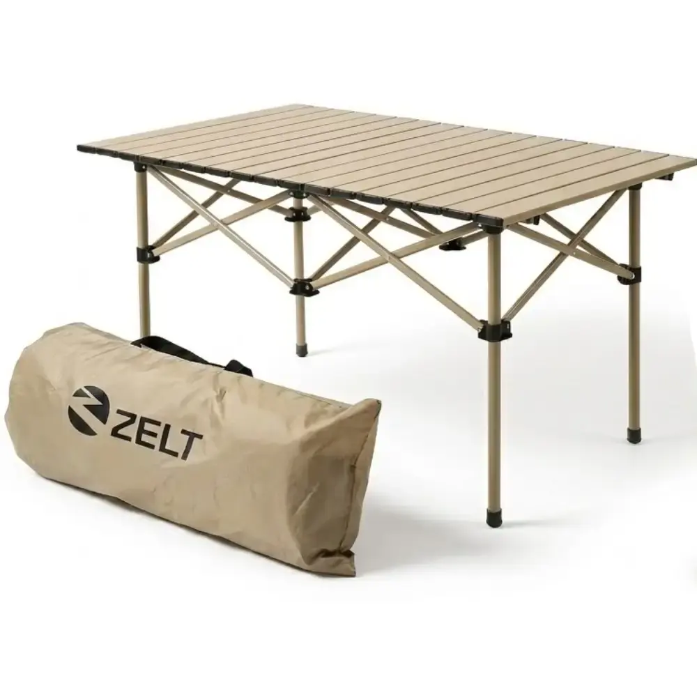 Mesa camping dobrável de acampamento portátil em aço 120X55X50CM Zelt — fotografia 3