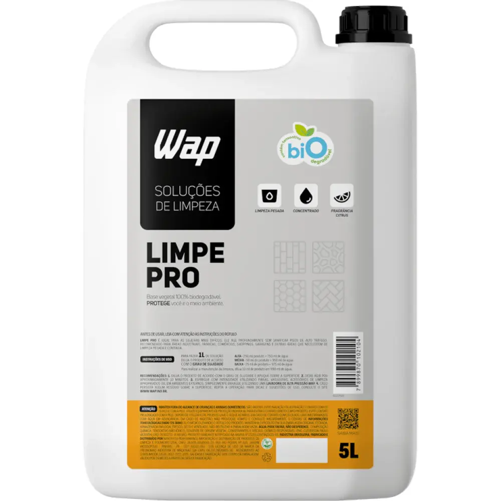 Detergente concentrado para limpeza pesada limpe pro 5L Wap