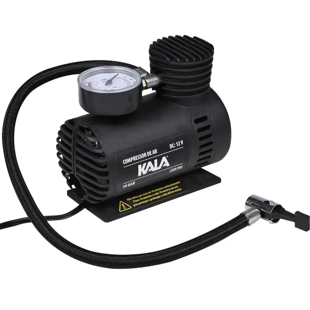 Compressor de ar compacto 250PSI 60W 12V Kala — fotografia 6