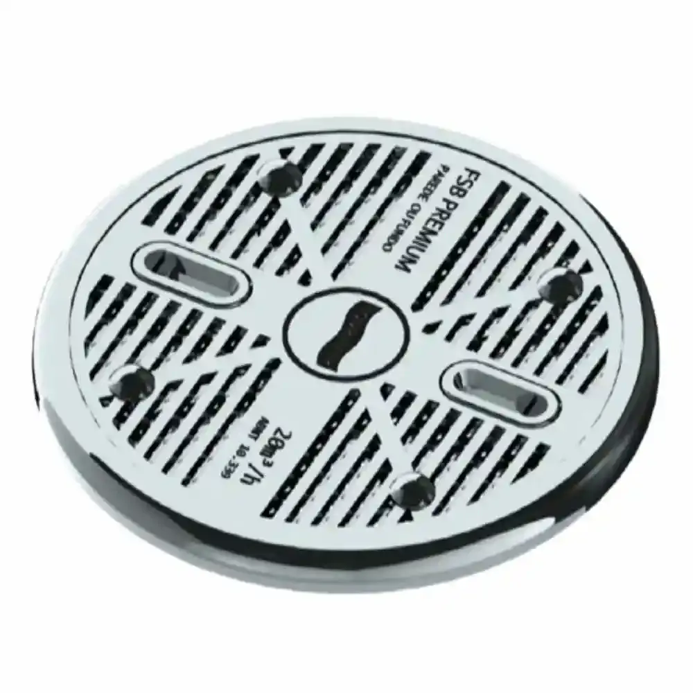 Tampa em inox anti aprisionamento redonda flat aço inox 024771 Sodramar — fotografia de referência