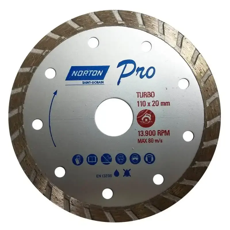 Disco diamantado 4.3/8 POL turbo PRO com 3 peças Norton — fotografia 3