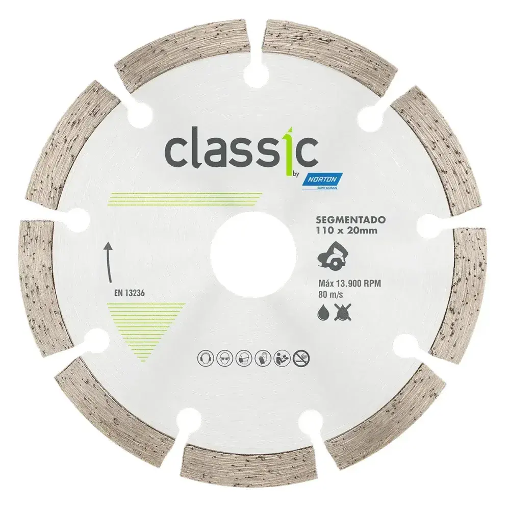 Disco diamantado classic segmento para serra mármore 110X20MM Norton — fotografia 3