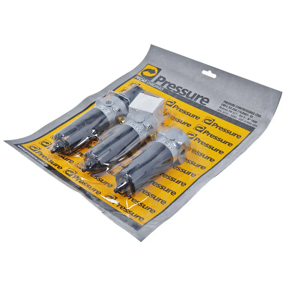 Filtro regulador de ar odontológico triplo mini 1/4 CJ031-M Pressure