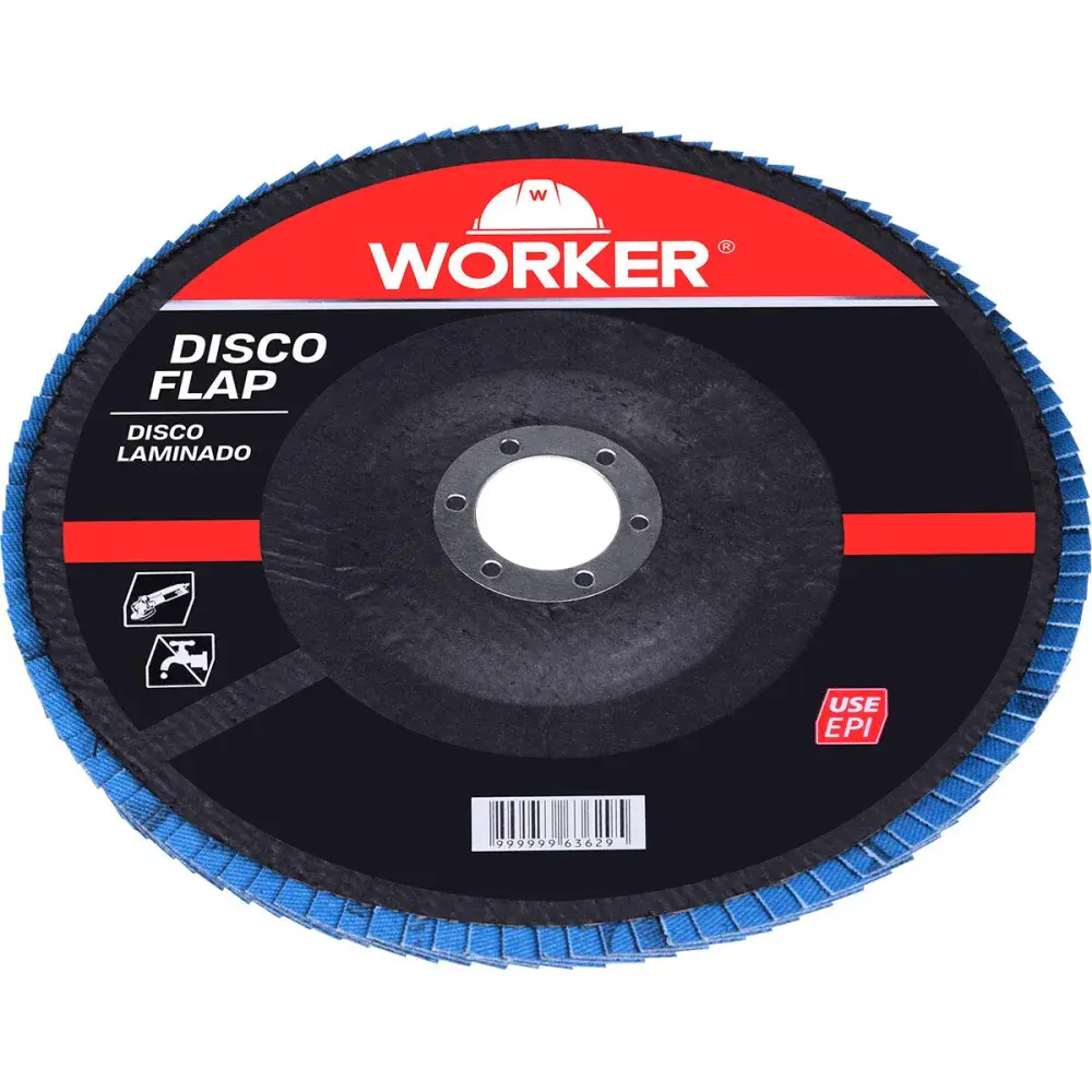 Disco flap inox 4.1/2” grão 80 reto 27 Worker — fotografia 3