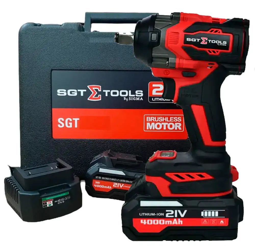 Chave de impacto 21V SGT-7503 4AH brushless 850NM 2 baterias Sigma