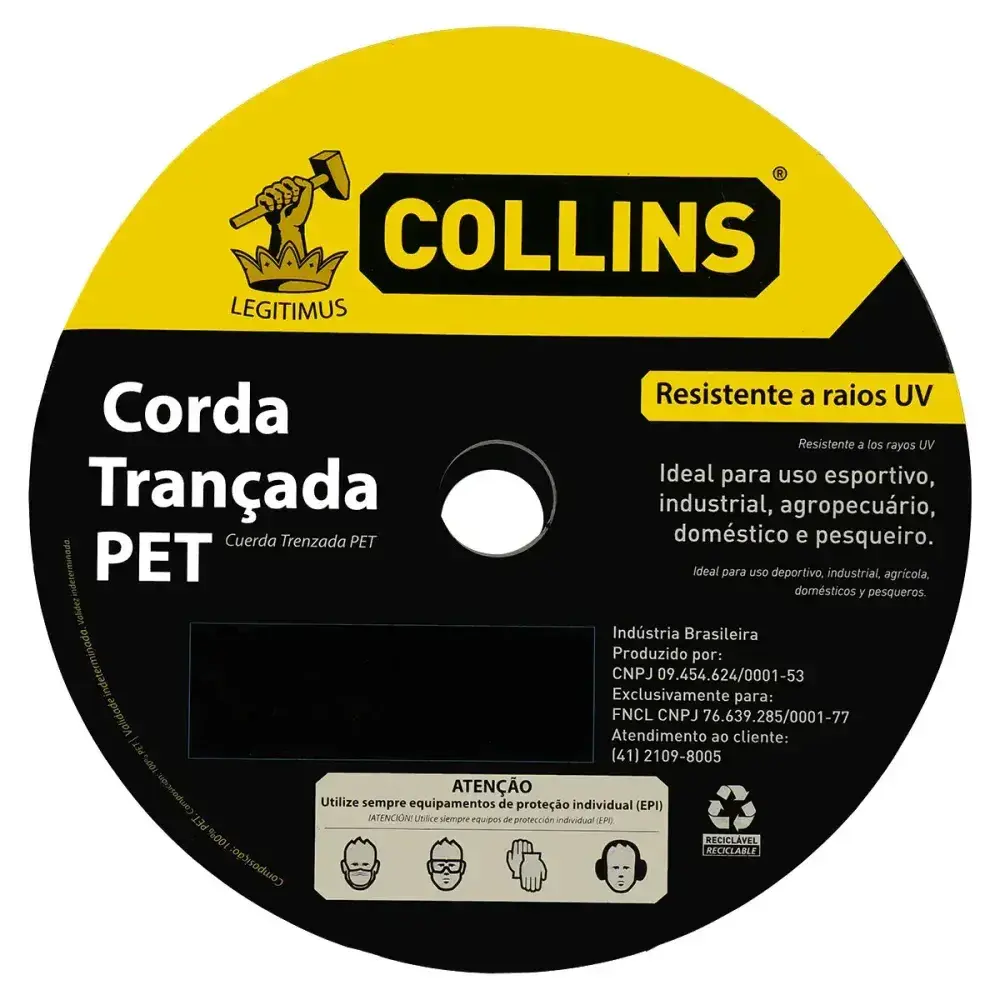 Corda pet trançada colorida 12MMX105M Collins — fotografia 6