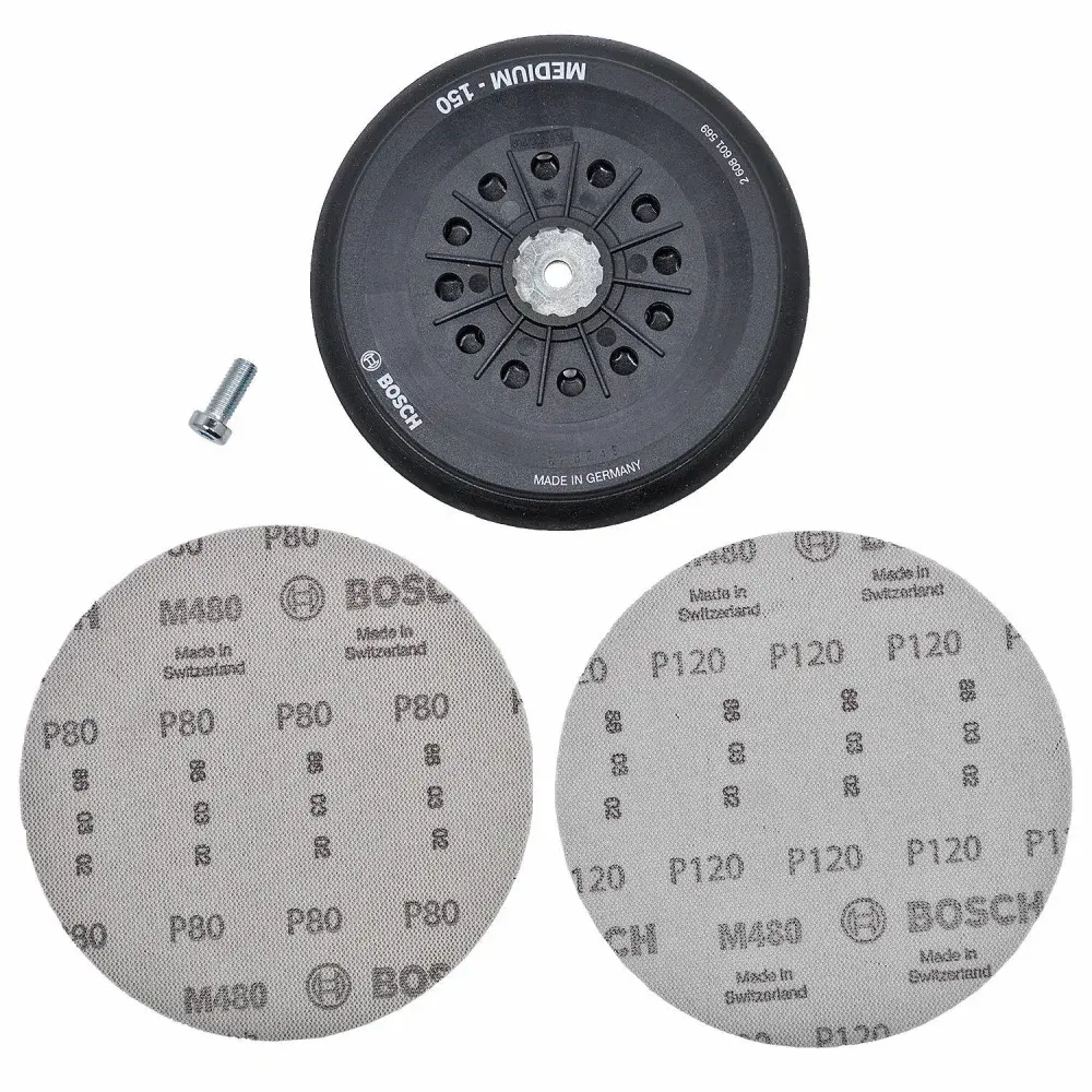Base disco velcro multifuros 150MM p/ lixadeira GEX150 Bosch — fotografia de referência