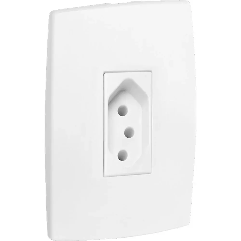 Tomada vertical 10A 4X2 conjunto montado branca Pial