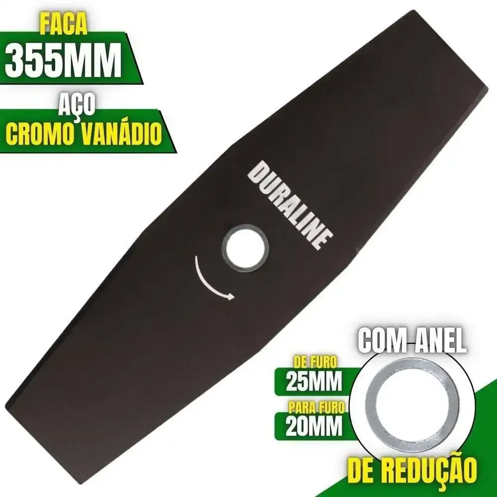 Lâmina Faca 2 Pontas para Roçadeira 330 x 25,4 MM Duraline — fotografia 4