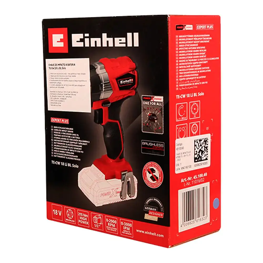 Chave de impacto 18V 1/2 POL brushless 215 MM te-cw 18 li solo sem bateria 4510040 Einhell — fotografia 5