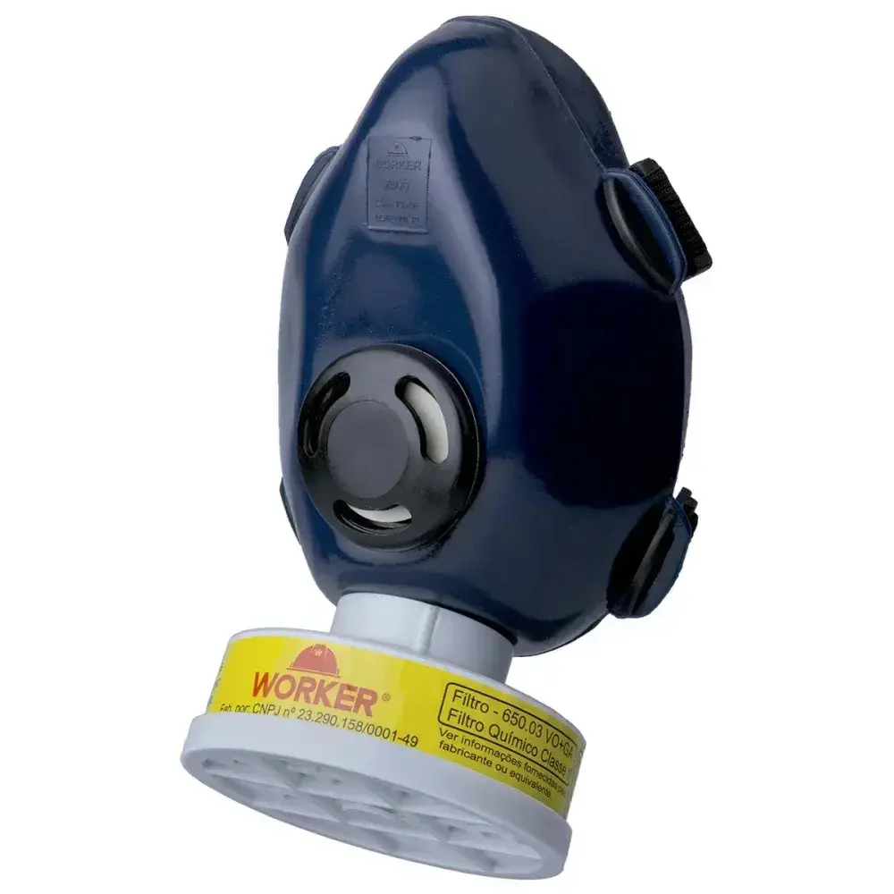 Respirador fit semifacial Worker com encaixe para filtro — fotografia 4