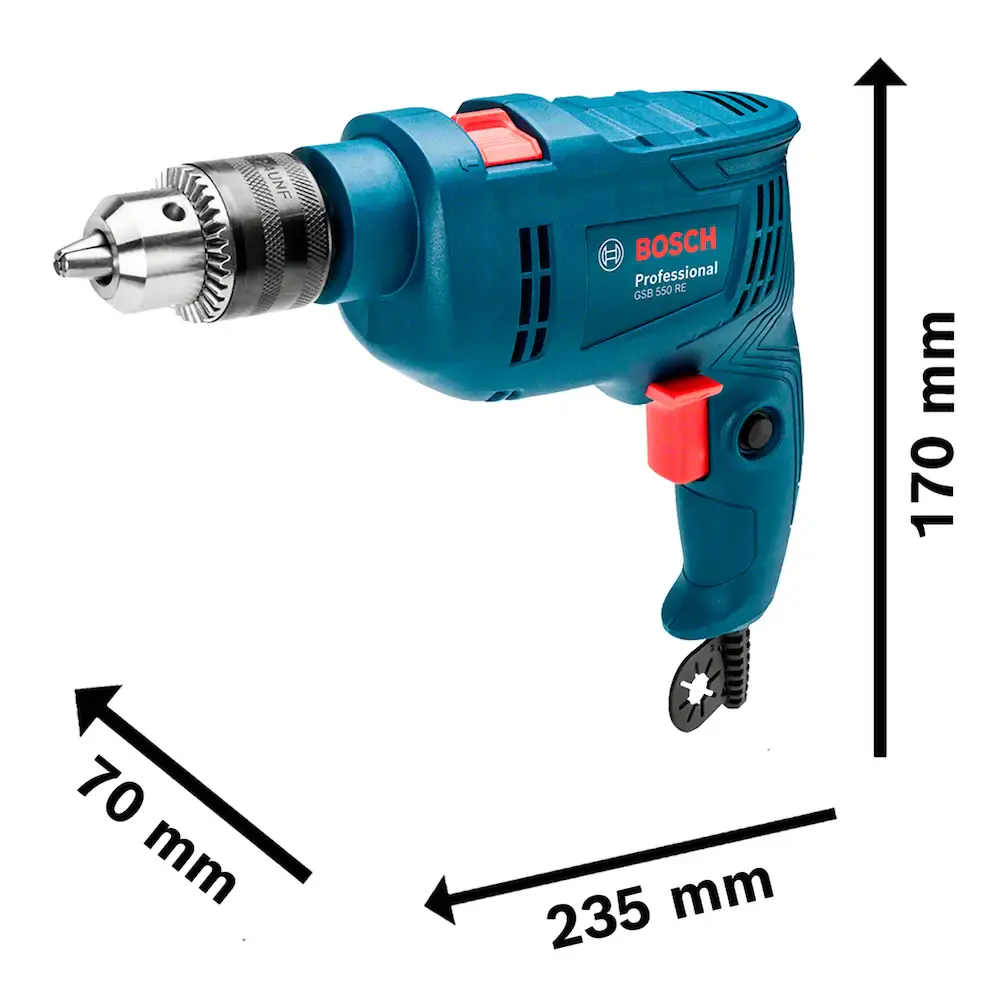 Furadeira de impacto Bosch GSB 550 550W 127V 14 acessórios 220 V — fotografia 5