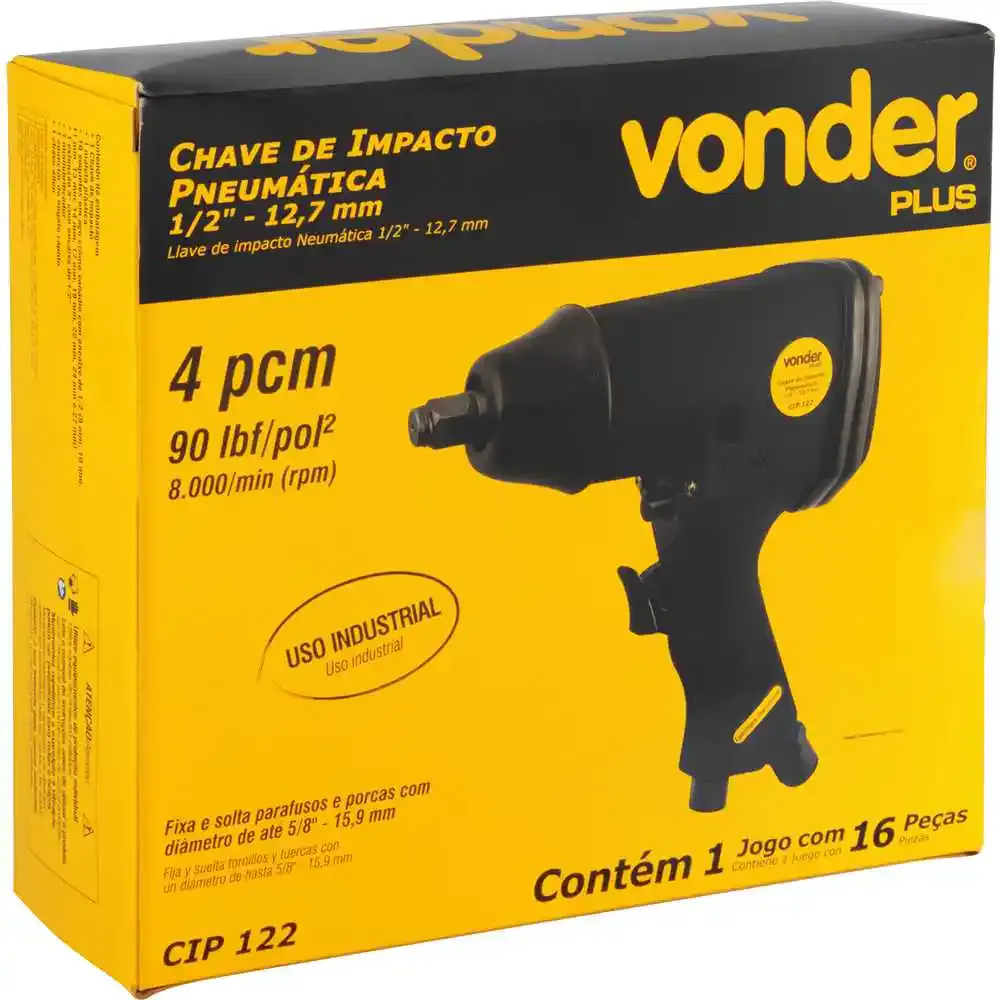 Chave de impacto 1/2 POL pneumática CIP Vonder — fotografia 4