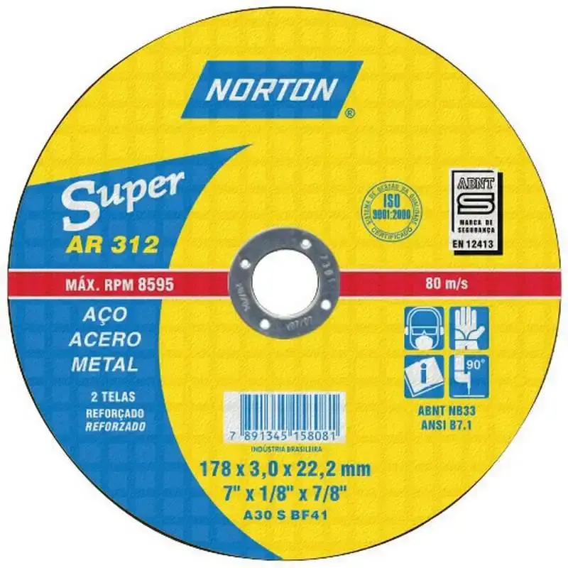 Disco de corte 7 POL com furo de 7/8 AR312 Norton