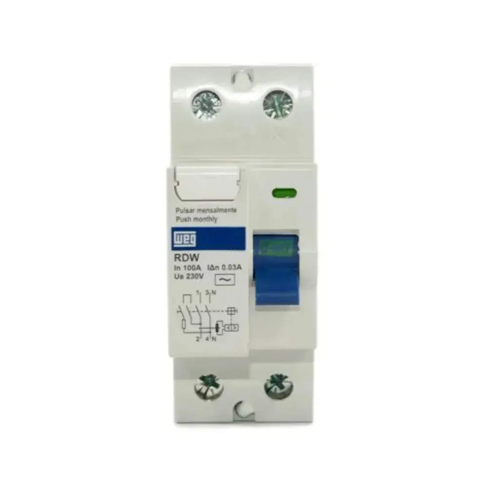 Interruptor diferencial residual 80A 2 polos 30MA rdw WEG — fotografia 2