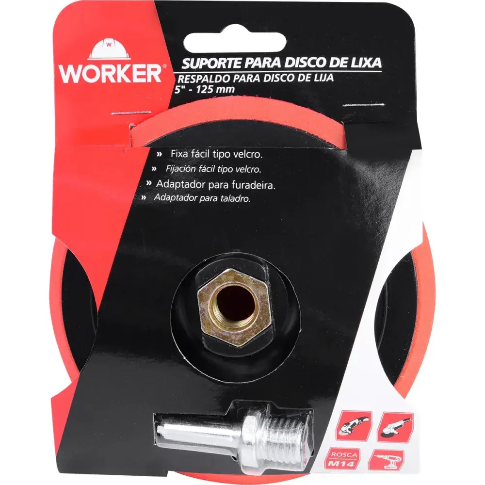 Suporte de disco de lixa para furadeira 5” - 1X25MM Worker — fotografia 7