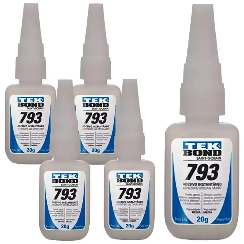 Adesivo instantâneo multiuso com bico anti entupimento 20G 793 kit com 5 unidades Tekbond — fotografia de referência