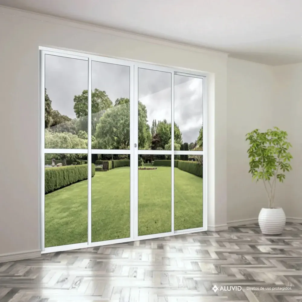 Porta balcão spp em alumínio br 4 folhas vl 210X200CM Aluvid — fotografia 6