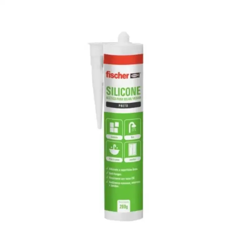 Silicone tubo 260 GR preto acético Fischer